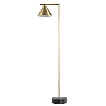 Chelsea 60" Metal/Marble Cone Shade LED Floor Lamp - JONATHAN Y